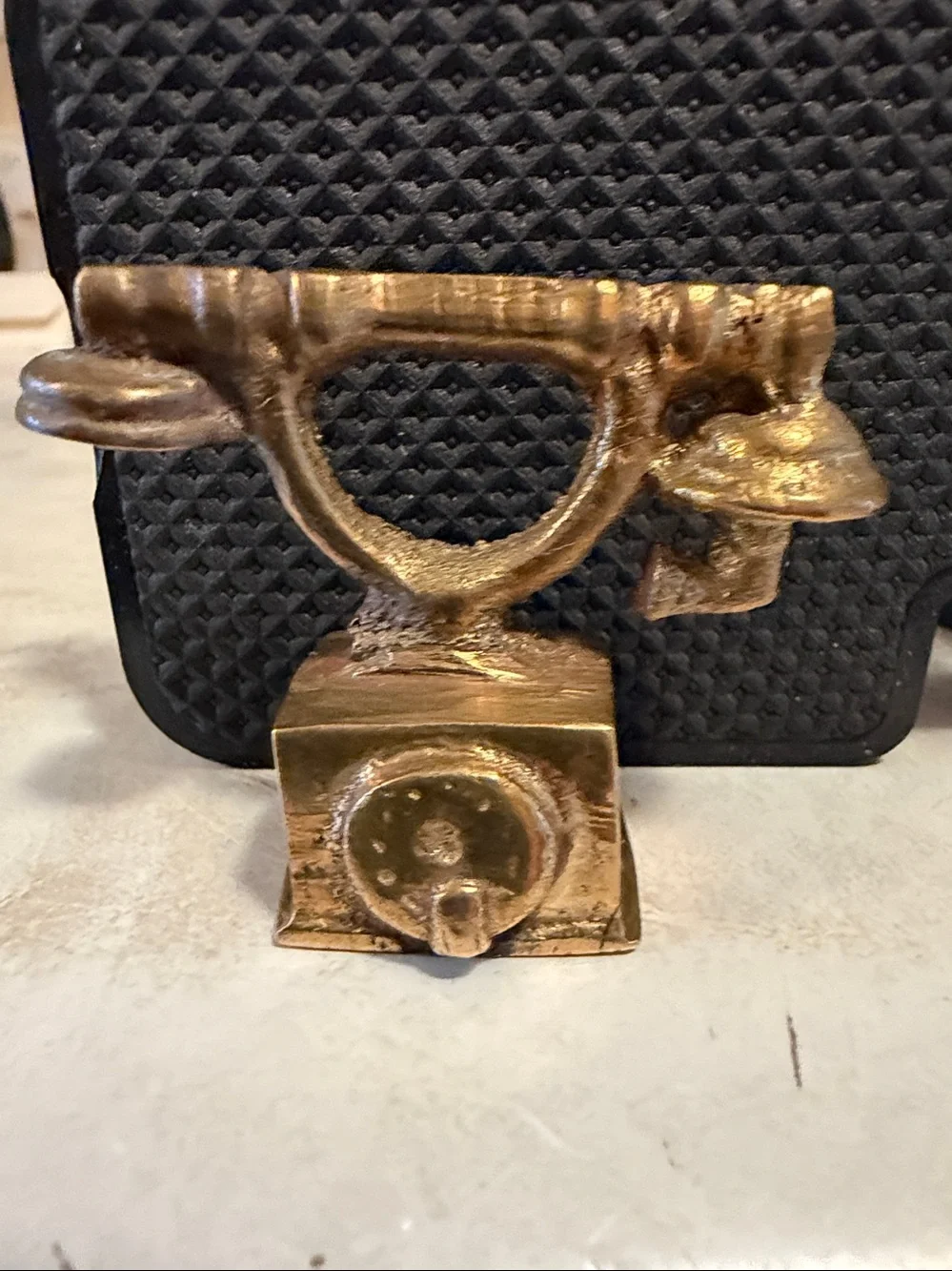 Vintage Miniature Gold brass Telephone - Home Accents